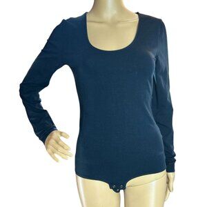 (5‎ for $25) J.Crew Mercantile Long Sleeve Scoop neck Bodysuit in Black - Small